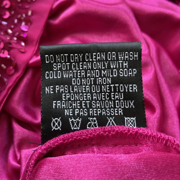 Aidan Mattox Dress Women Sz 4 Pink Cold Shoulder Sequin Showstopper Holidays - Picture 10 of 15